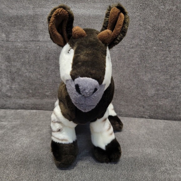 Wild Republic Okapi Plush Toy 2010 Brown White Stuffed Animal K & M Pellets - Picture 3 of 11